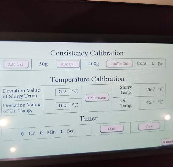 Calibration method of desktop consistometer
